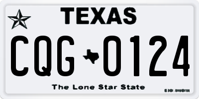 TX license plate CQG0124