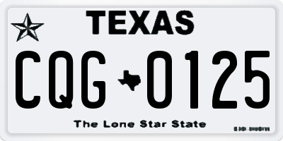 TX license plate CQG0125