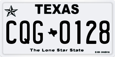 TX license plate CQG0128