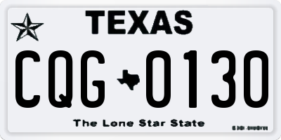TX license plate CQG0130
