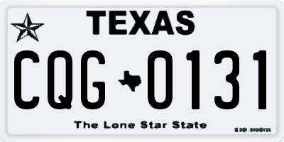 TX license plate CQG0131