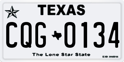 TX license plate CQG0134