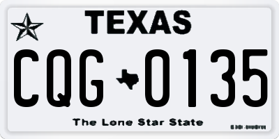 TX license plate CQG0135