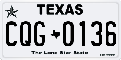 TX license plate CQG0136