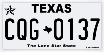 TX license plate CQG0137
