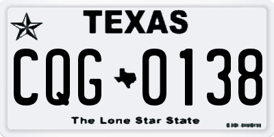 TX license plate CQG0138