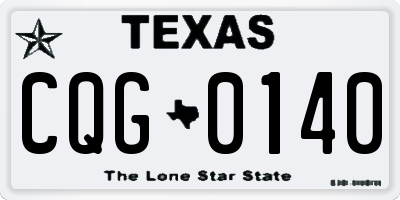 TX license plate CQG0140