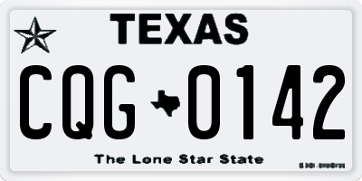 TX license plate CQG0142
