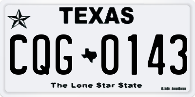 TX license plate CQG0143