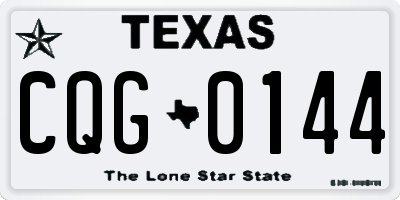 TX license plate CQG0144
