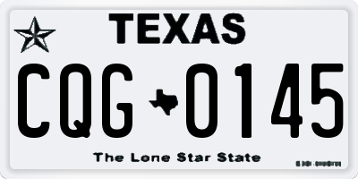 TX license plate CQG0145