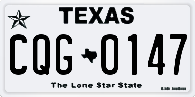 TX license plate CQG0147
