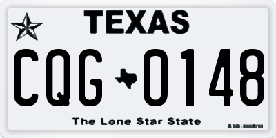 TX license plate CQG0148