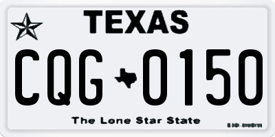 TX license plate CQG0150