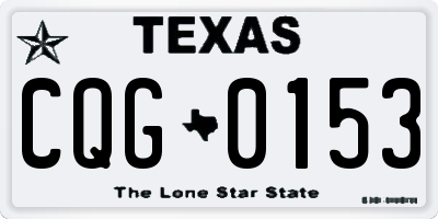 TX license plate CQG0153