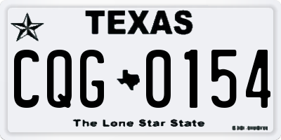 TX license plate CQG0154