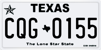 TX license plate CQG0155