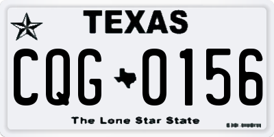 TX license plate CQG0156