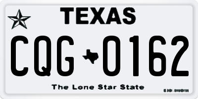 TX license plate CQG0162