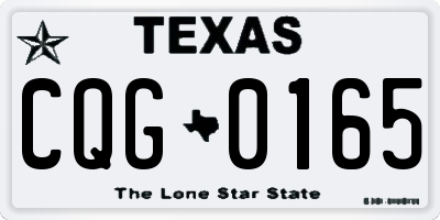 TX license plate CQG0165