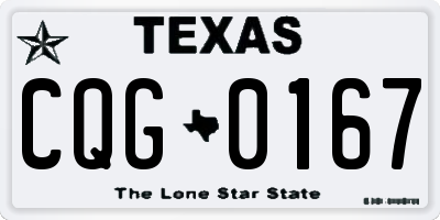 TX license plate CQG0167