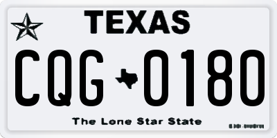 TX license plate CQG0180
