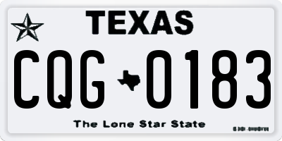 TX license plate CQG0183