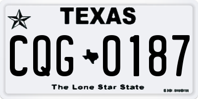 TX license plate CQG0187
