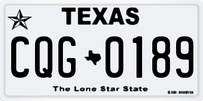 TX license plate CQG0189