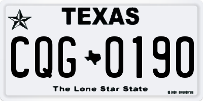 TX license plate CQG0190