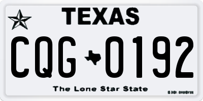 TX license plate CQG0192