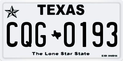 TX license plate CQG0193