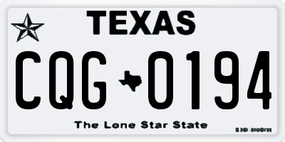 TX license plate CQG0194