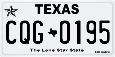 TX license plate CQG0195