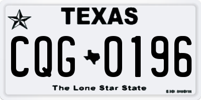 TX license plate CQG0196