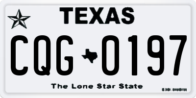 TX license plate CQG0197