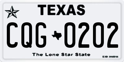 TX license plate CQG0202