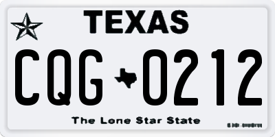 TX license plate CQG0212