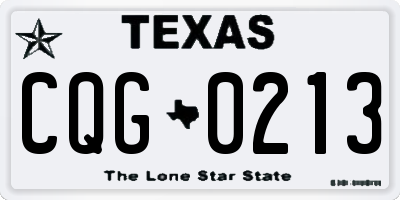 TX license plate CQG0213