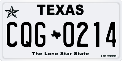 TX license plate CQG0214
