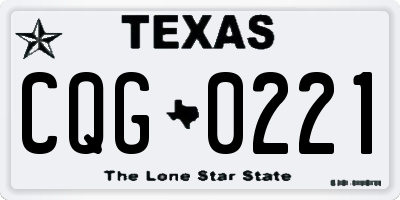 TX license plate CQG0221