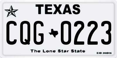 TX license plate CQG0223