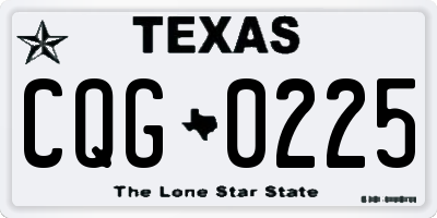 TX license plate CQG0225