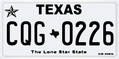 TX license plate CQG0226