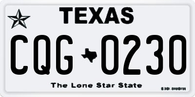 TX license plate CQG0230