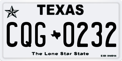 TX license plate CQG0232