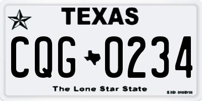 TX license plate CQG0234