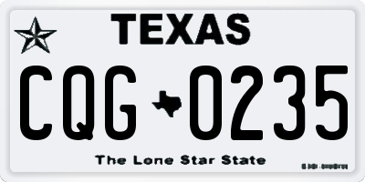 TX license plate CQG0235