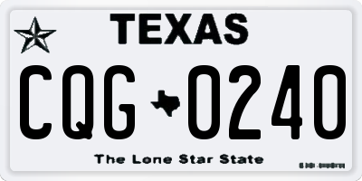 TX license plate CQG0240
