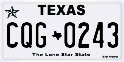 TX license plate CQG0243